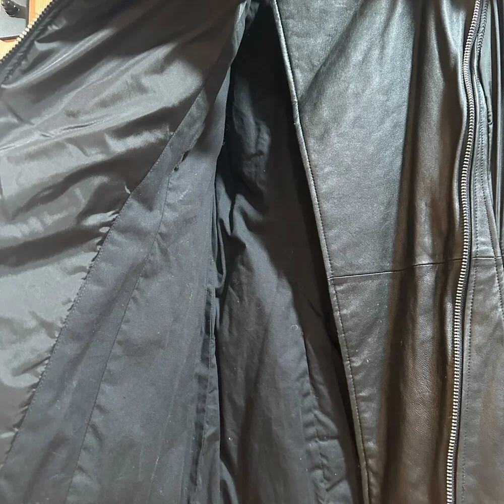 Michael Kors Moto Coat with Asymmetrical Front Zipper & Faux Fur Collar Size M - Picture 7 of 12